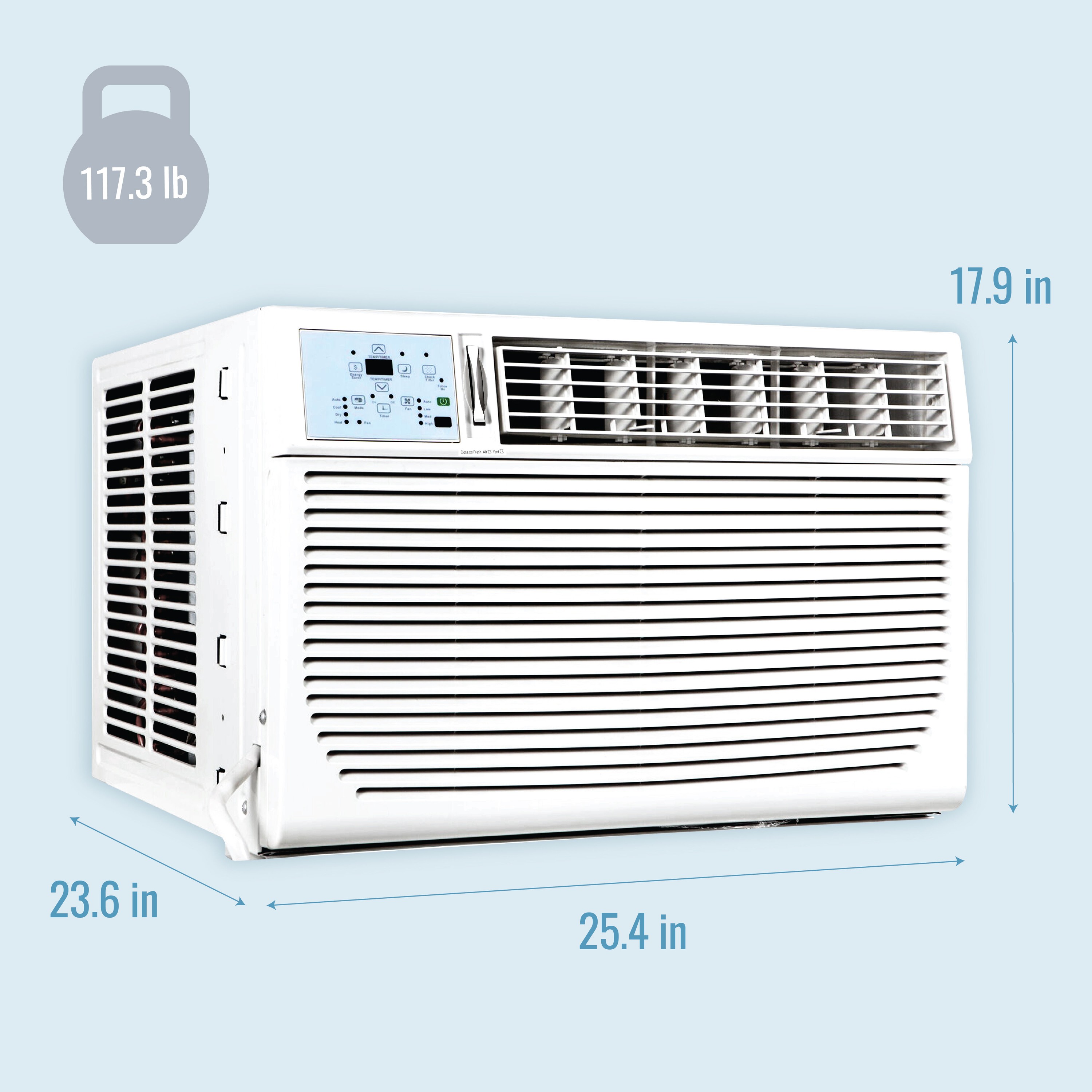 18,000 BTU Window Air Conditioner with Supplemental Heat