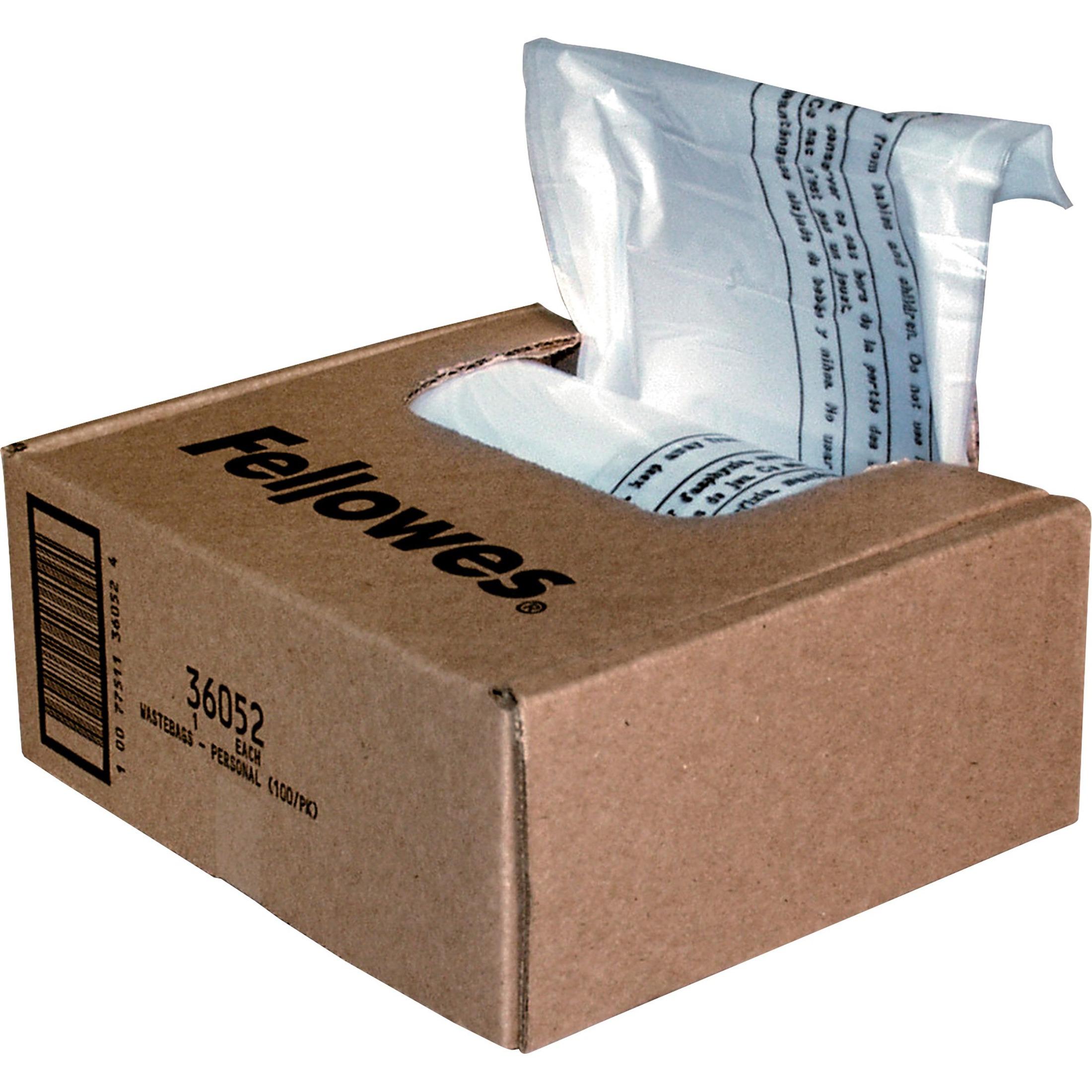 Shredder Bags, 6-7 Gal, F/Desktop, 15"x9"x26", 100/CT, CL
