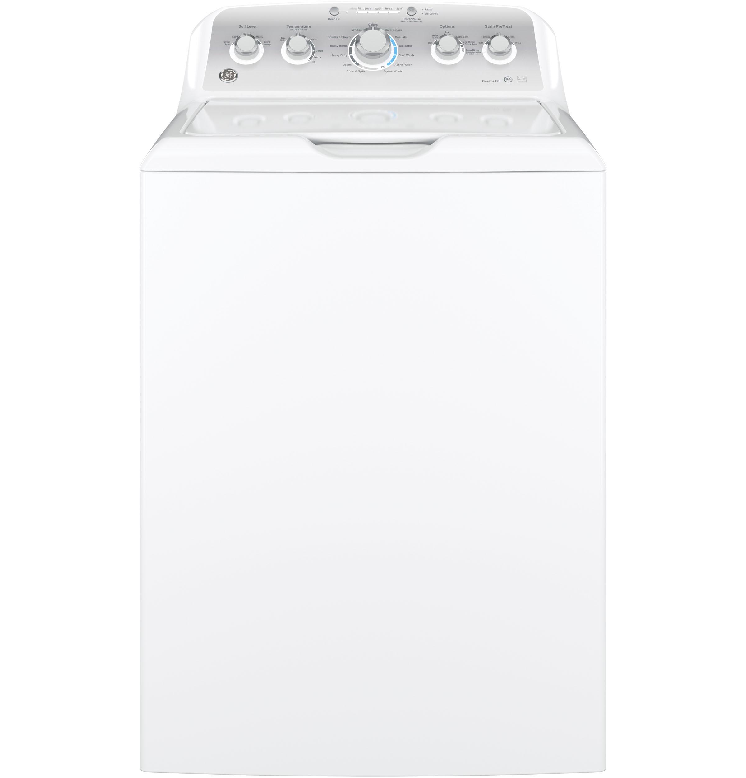 GE® Washer, 4.4 Cu.Ft. Residential Top-Load, Stainless Basket, E Star, Hose
