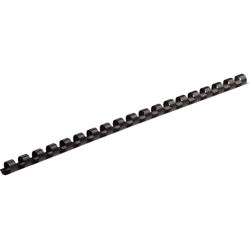 Comb Bindings, Plastic, 1/4", 1-20 Sht Capacity,100/PK,BK