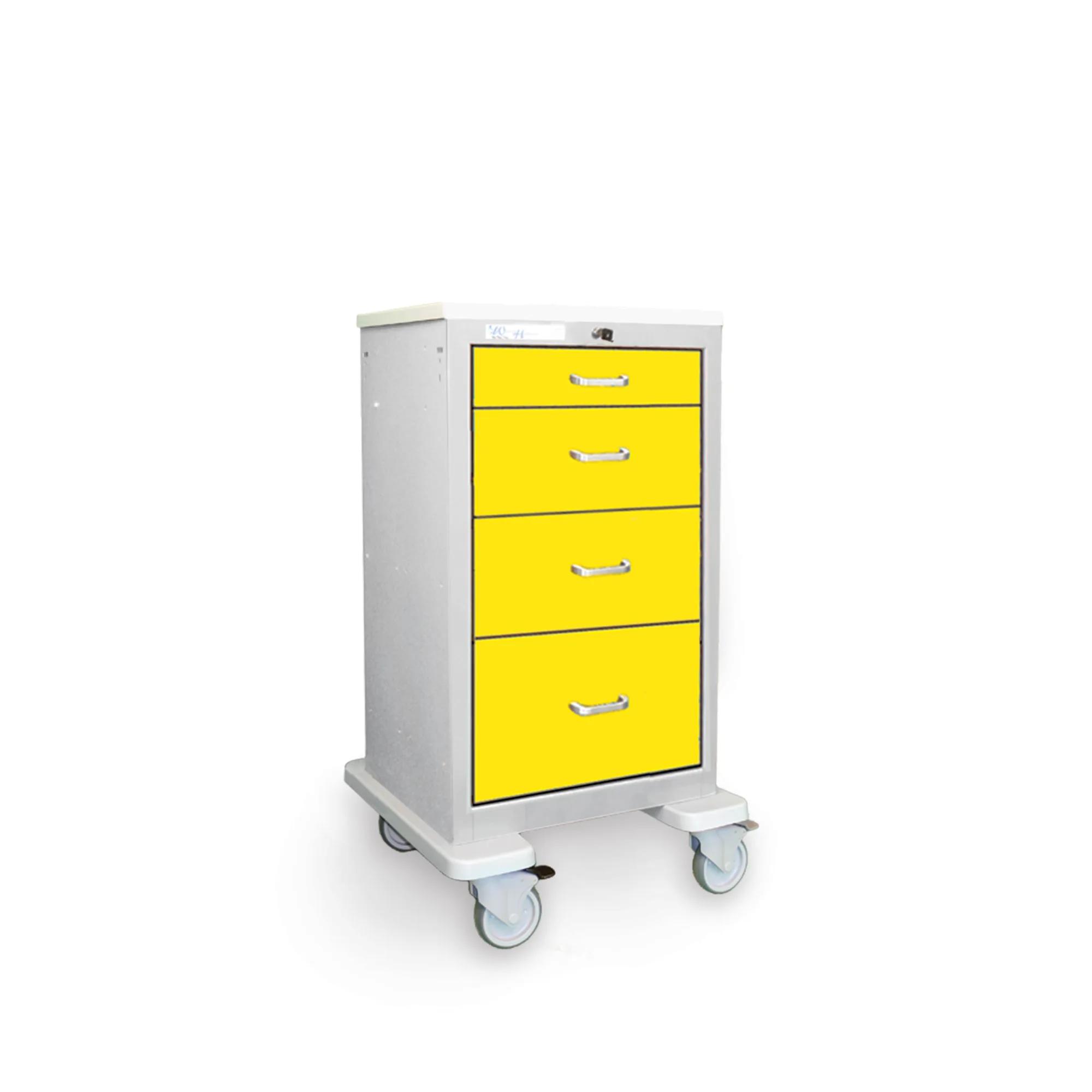 Narrow 4-Drawer Isolation Cart - Key Lock