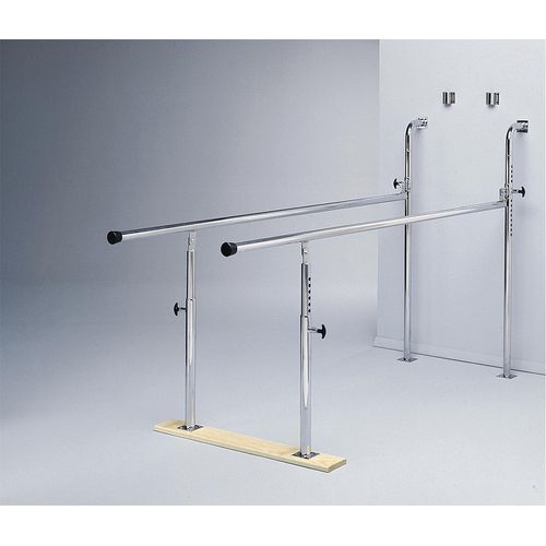 Parallel Bars, wall-mounted, wood base, folding, height adjustable, 7' L x 22.5 Parallel Bars, wall-mounted, wood base, folding, height adjustable, 7' L x 22.5