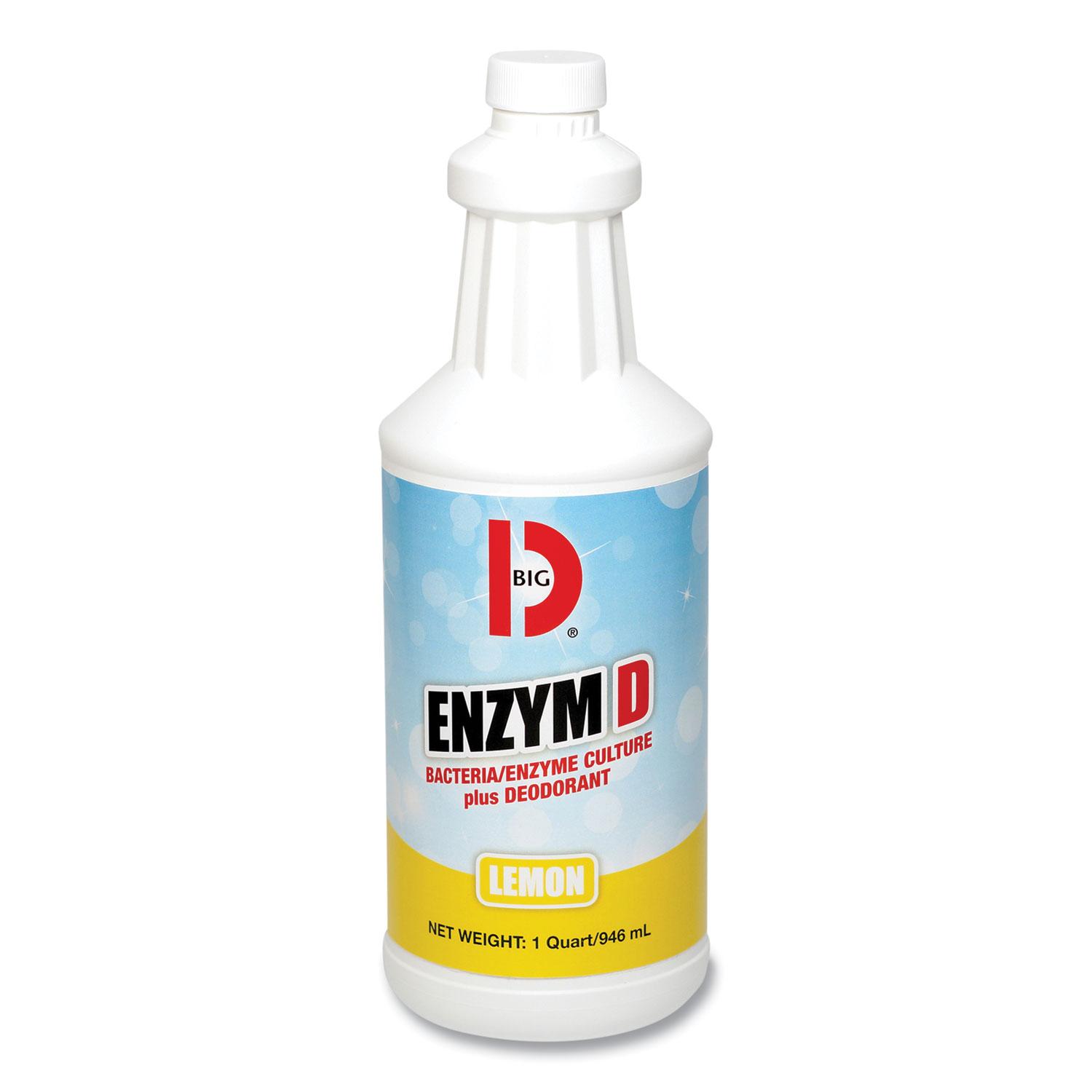 Big D Industries Enzym D Digester Liquid Deodorant, Lemon, 32oz, 12/Carton