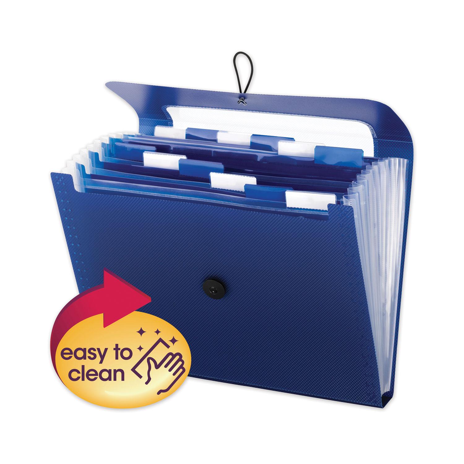 Smead Step Index Organizer, 12-Pocket, Letter, Poly, Navy