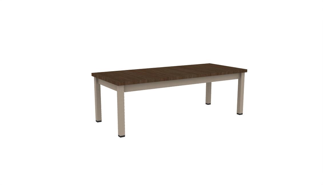 K-Series Magazine Table 48 x 20 SQ x 16.25H, Thermofoil: 829 Baroque, Frame Finish: 540 Pewter