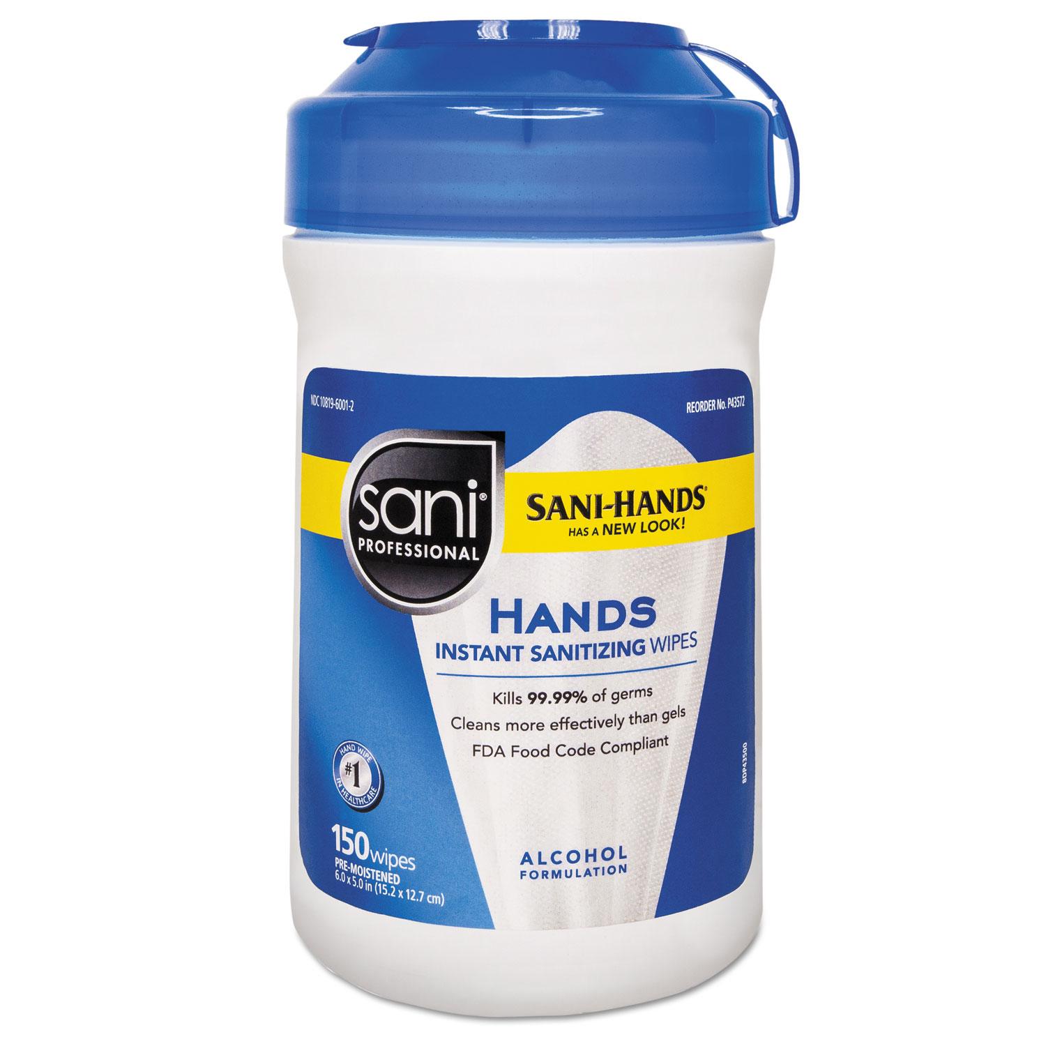 Sani Professional® Sani Professional Hands Instant Sanitizing Wipes, 150/Pack (P43572)