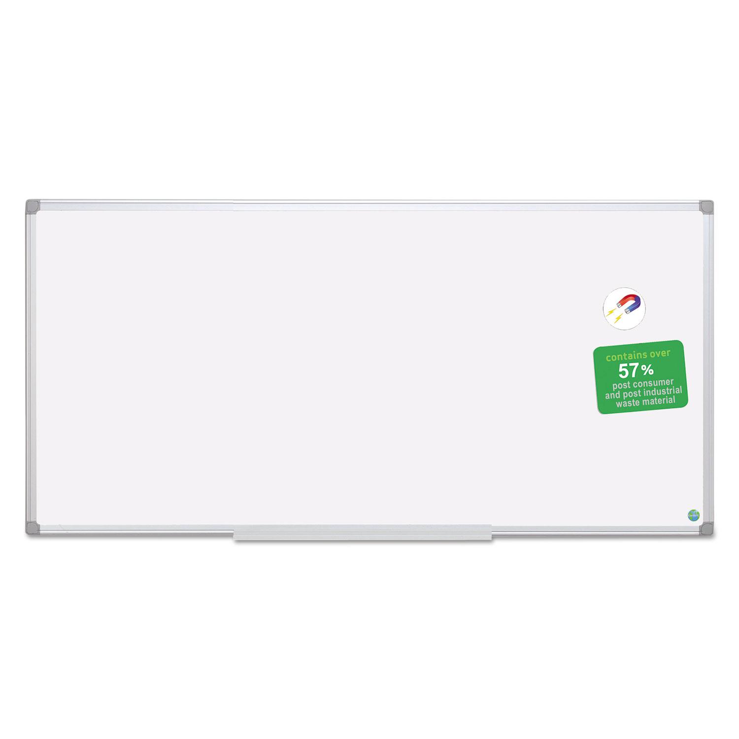 MasterVision® Earth Dry Erase Board, White/Silver, 48 x 96