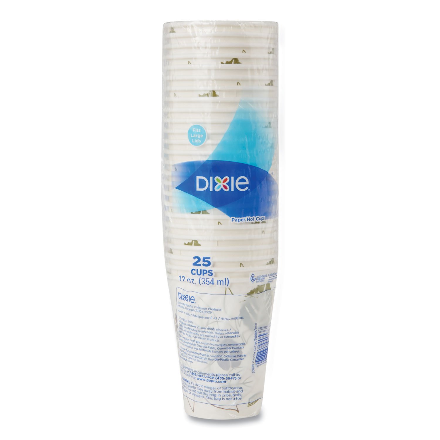 Dixie® Pathways Paper Hot Cups, 12 oz, 25/Pack