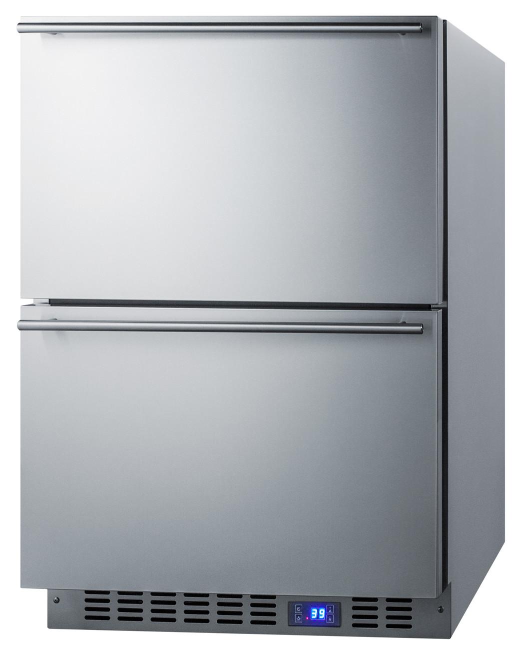 Summit Built-In Undercounter Residential Drawer All-Refrigerator, Complete Stainless Steel, Panel-Ready, Freezerless Refrigerator