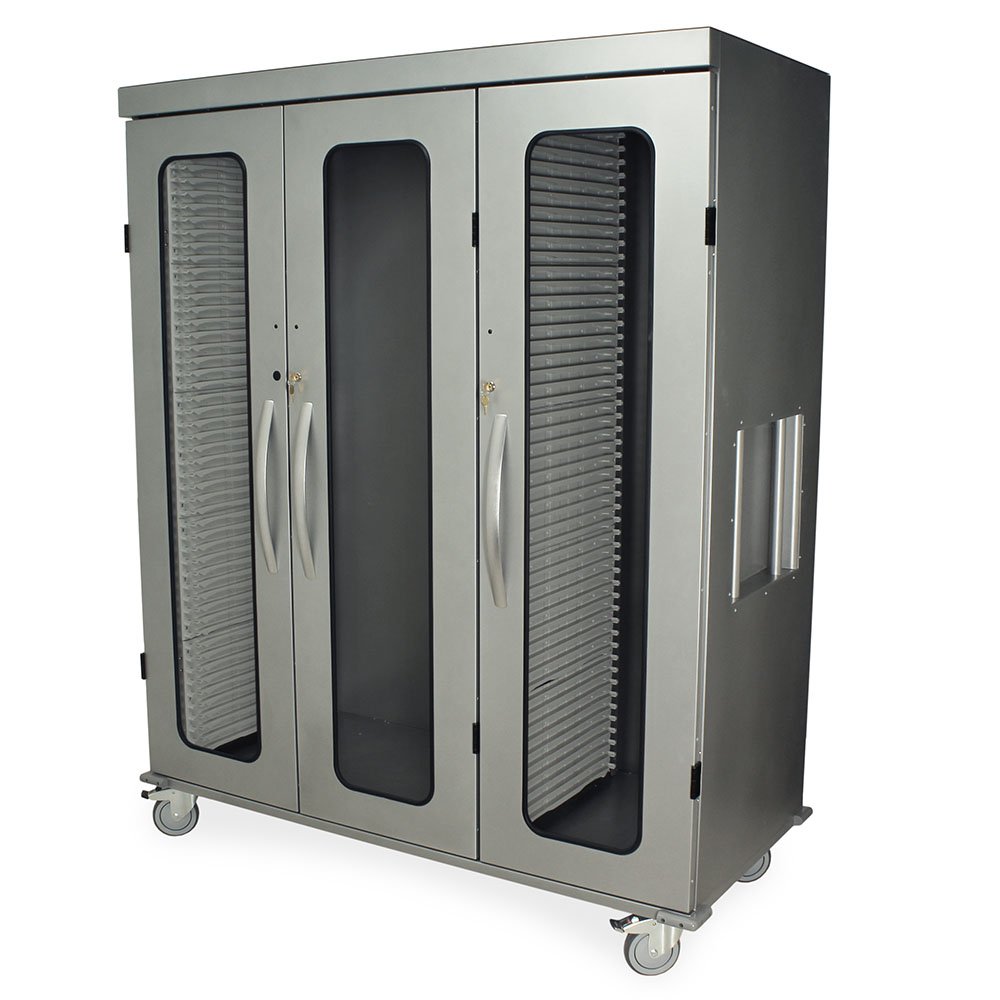 Quad Column Storage Cabinet with Double Wide Open Left Column, Glass ...