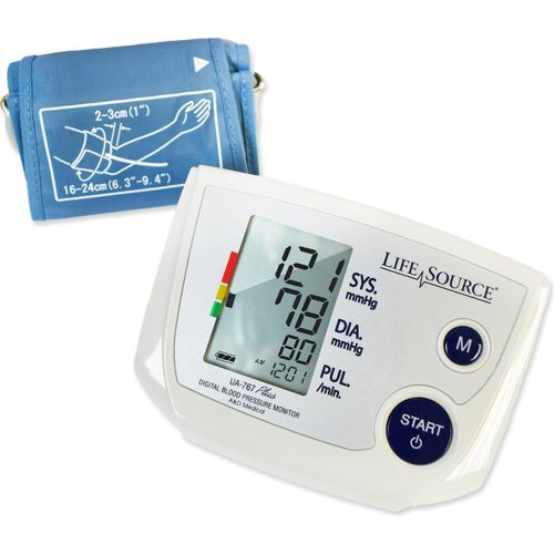 AnD LifeSource Digital Blood Pressure Monitors with SMALL Cuff, One Step  Plus Memory w/AC Adapter