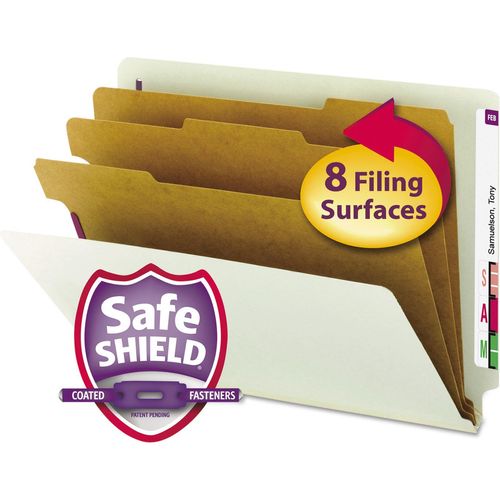 Smead End Tab Classification Folders With Dividers - Letter 8.5" X 11