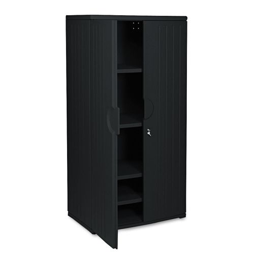 Officeworks Resin Storage Cabinet 36w X 22d X 72h Black H2146