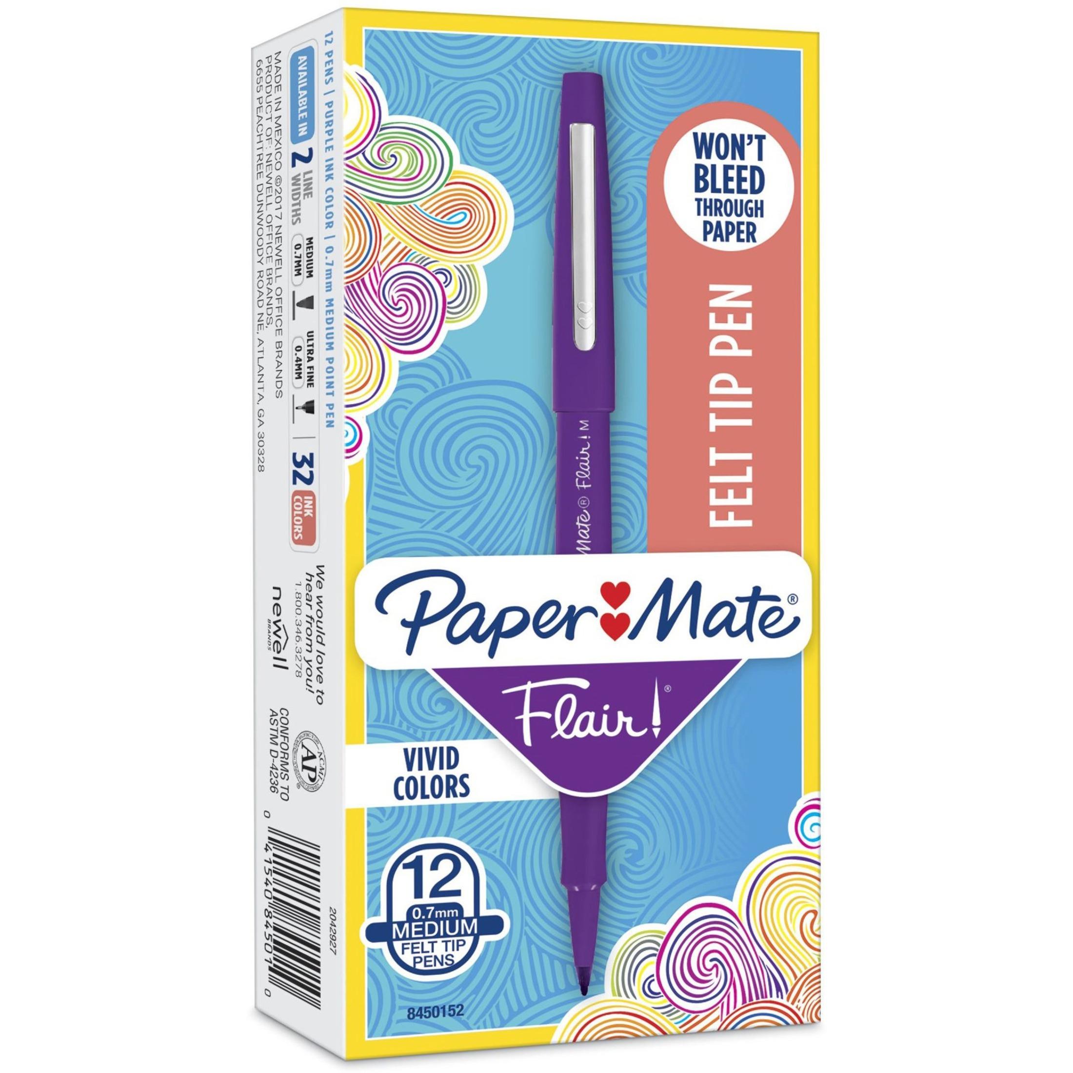 Flair Pen, Point Guard Tip, Medium Pt, PE Barrel/Ink