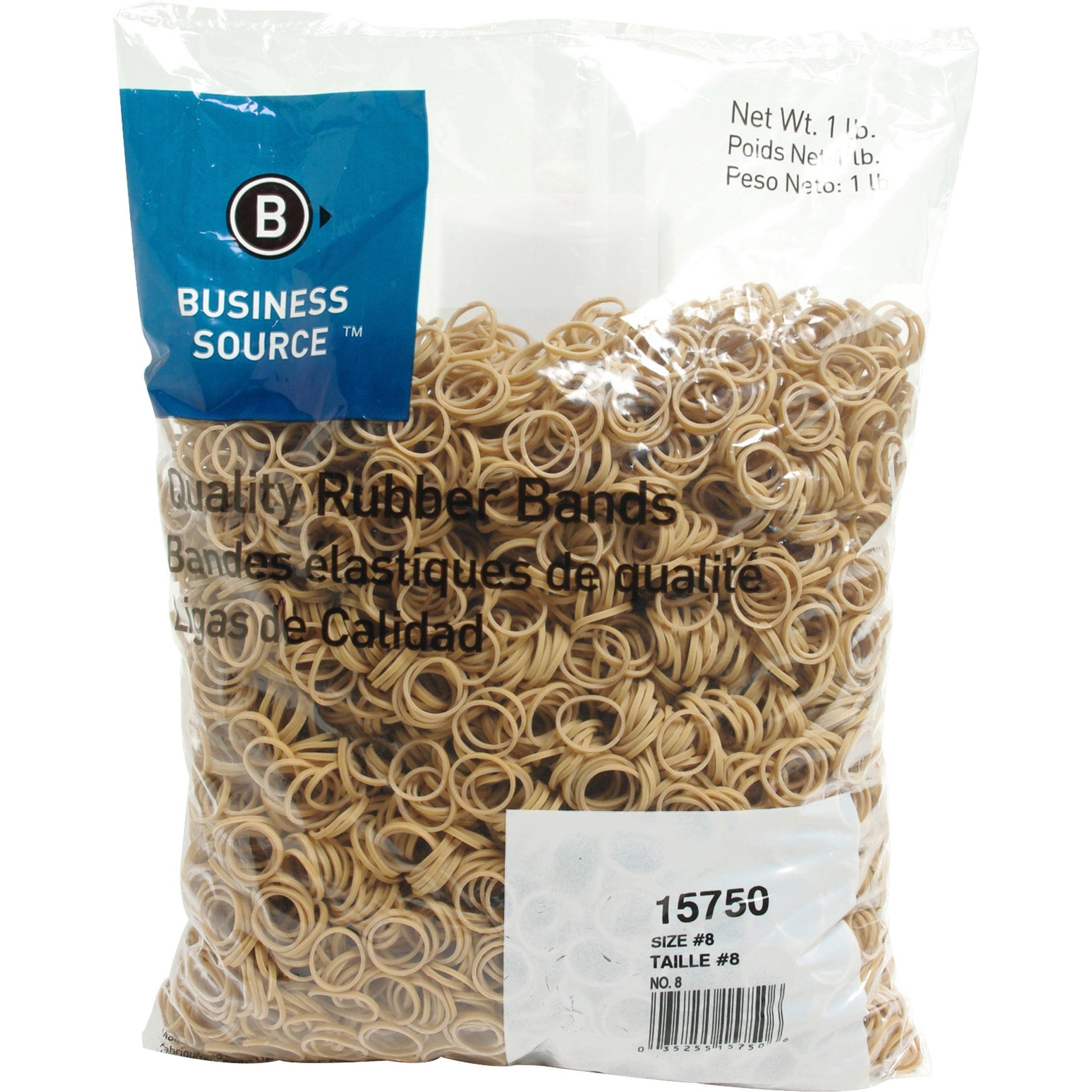 Rubber Bands,Size 8,1 lb./BG,7/8"x1/16",Natural Crepe