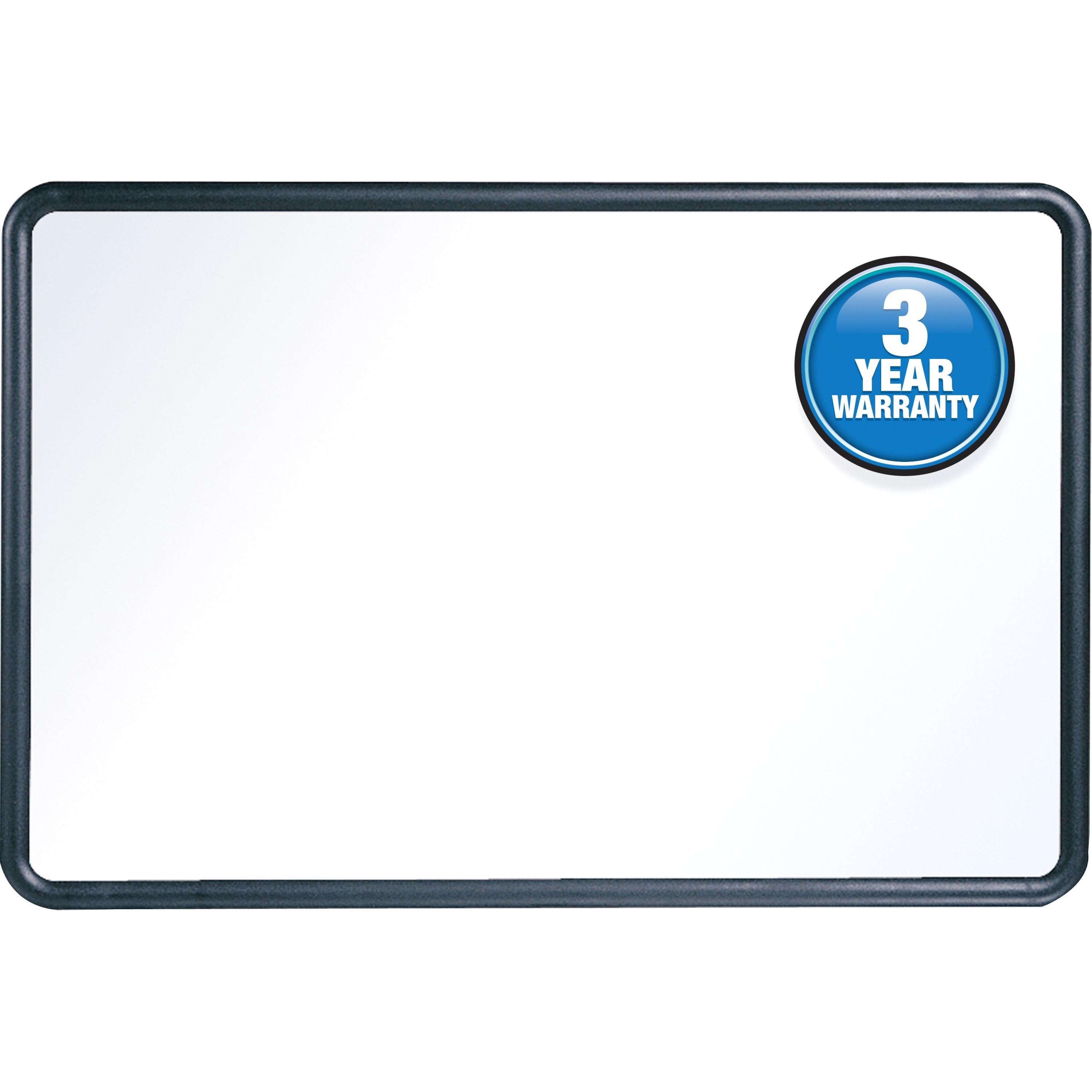 Dry Erase Board, 3' x 2', White Surface/Black Frame
