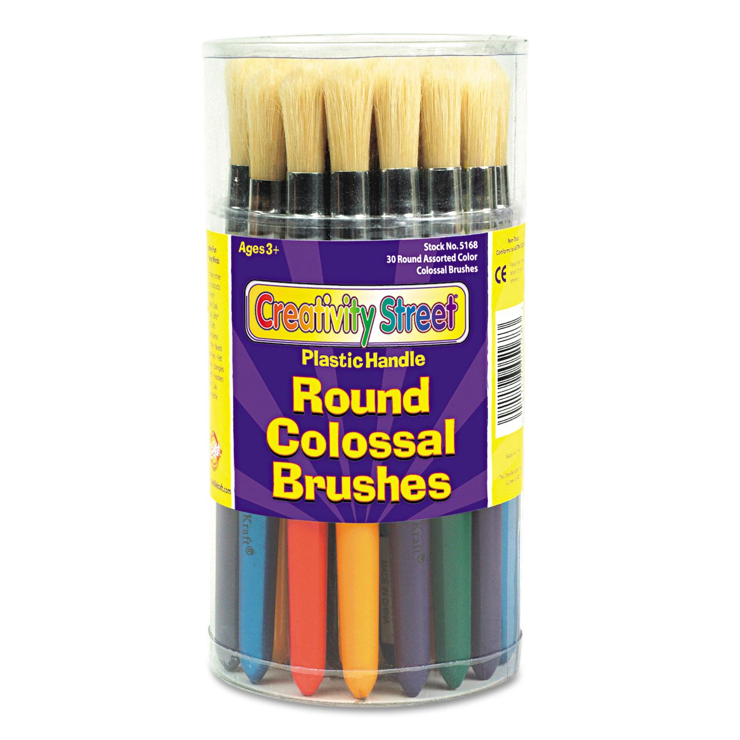 Creativity Street® Colossal Brush, Natural Bristle, Round, 30/Set