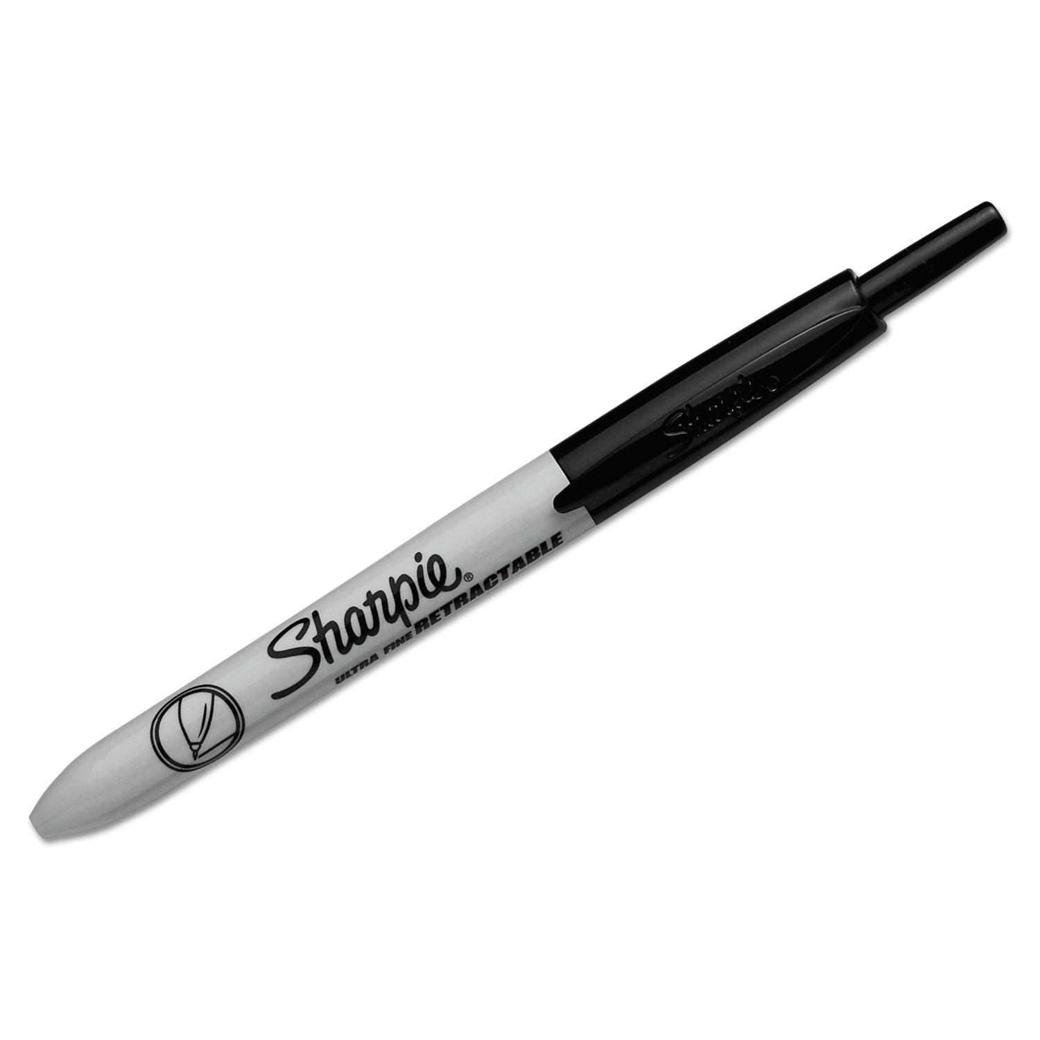 Sharpie® Retractable Permanent Marker, Ultra Fine Tip, Black