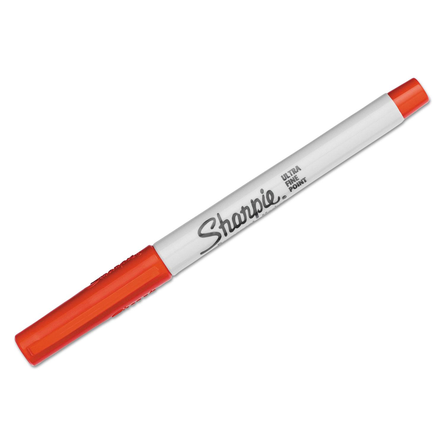 Sharpie® Permanent Markers, Ultra Fine Point, Red, Dozen