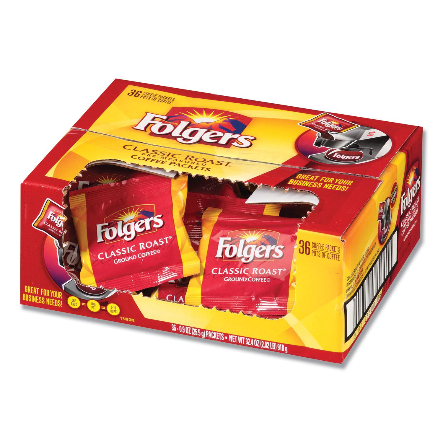Folgers® Coffee, Classic Roast, .9oz Fractional Packs, 36/Carton