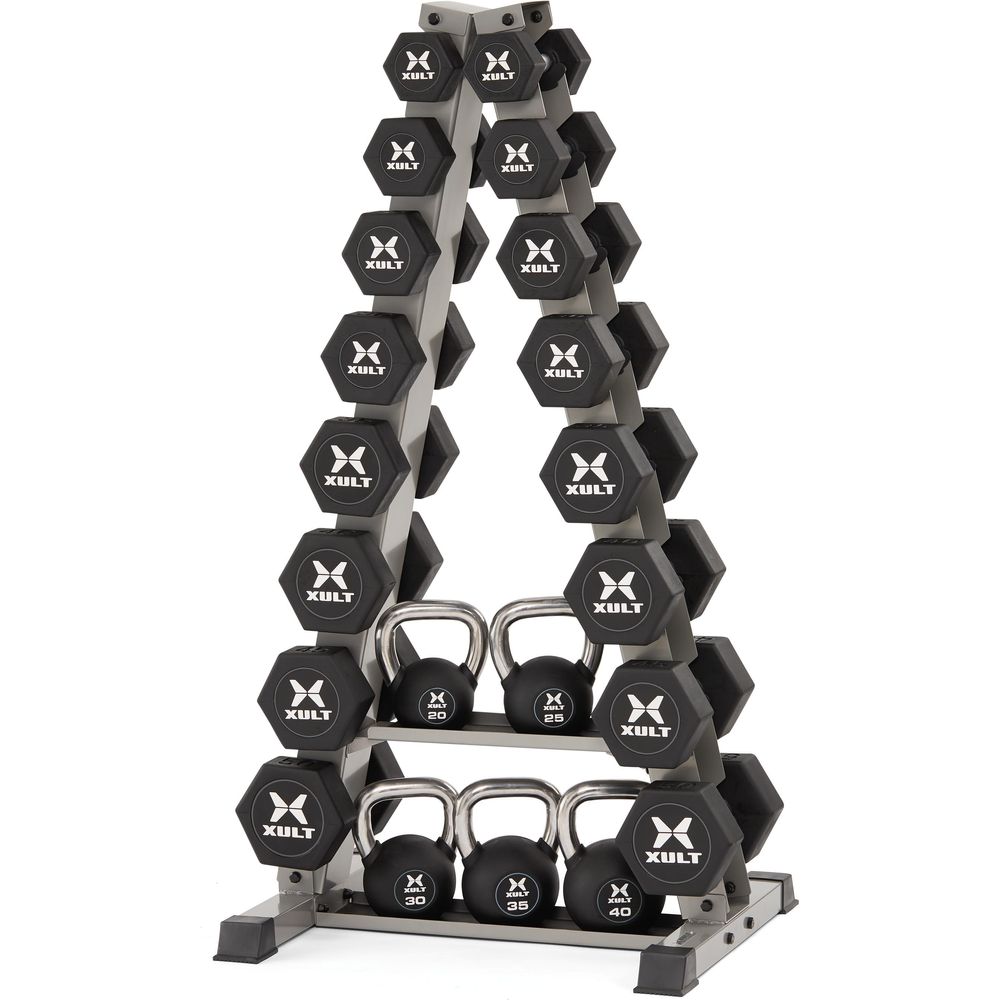XULT A Frame Dumbbell Rack with Kettlebell shelf 8 Pairs BBB80