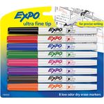 Dry Erase Markers, Ultra Fine, Nontoxic,8/PK, Ast