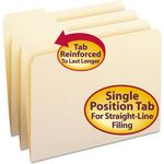 Smead File Folder, 1/3 Cut First Position, Reinforced Top Tab, Letter, Manila, 100/Box
