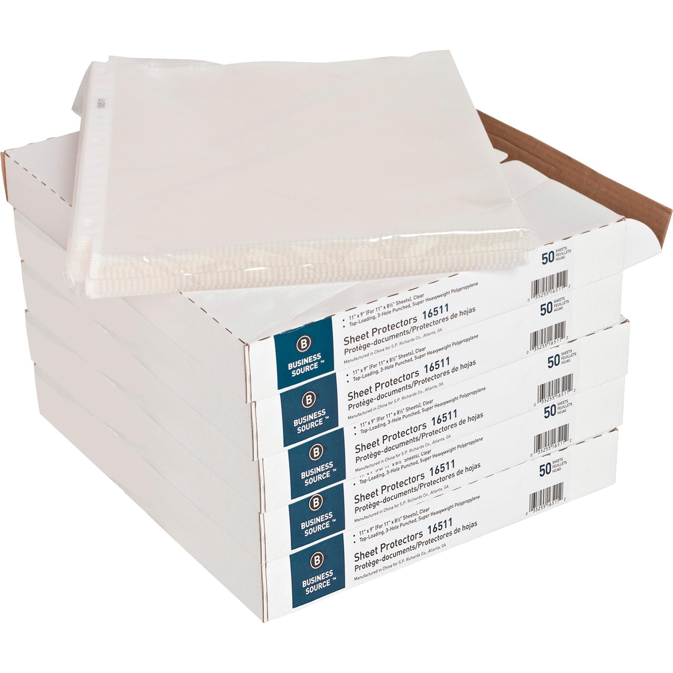 Sheet Protectors,Top Load,5 mil,11"x8-1/2",50/BX,Clear