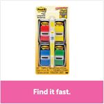 Post-it® Flags Page Flag Value Pack, Assorted, 200 1" Flags + Highlighter with 50 1/2" Flags