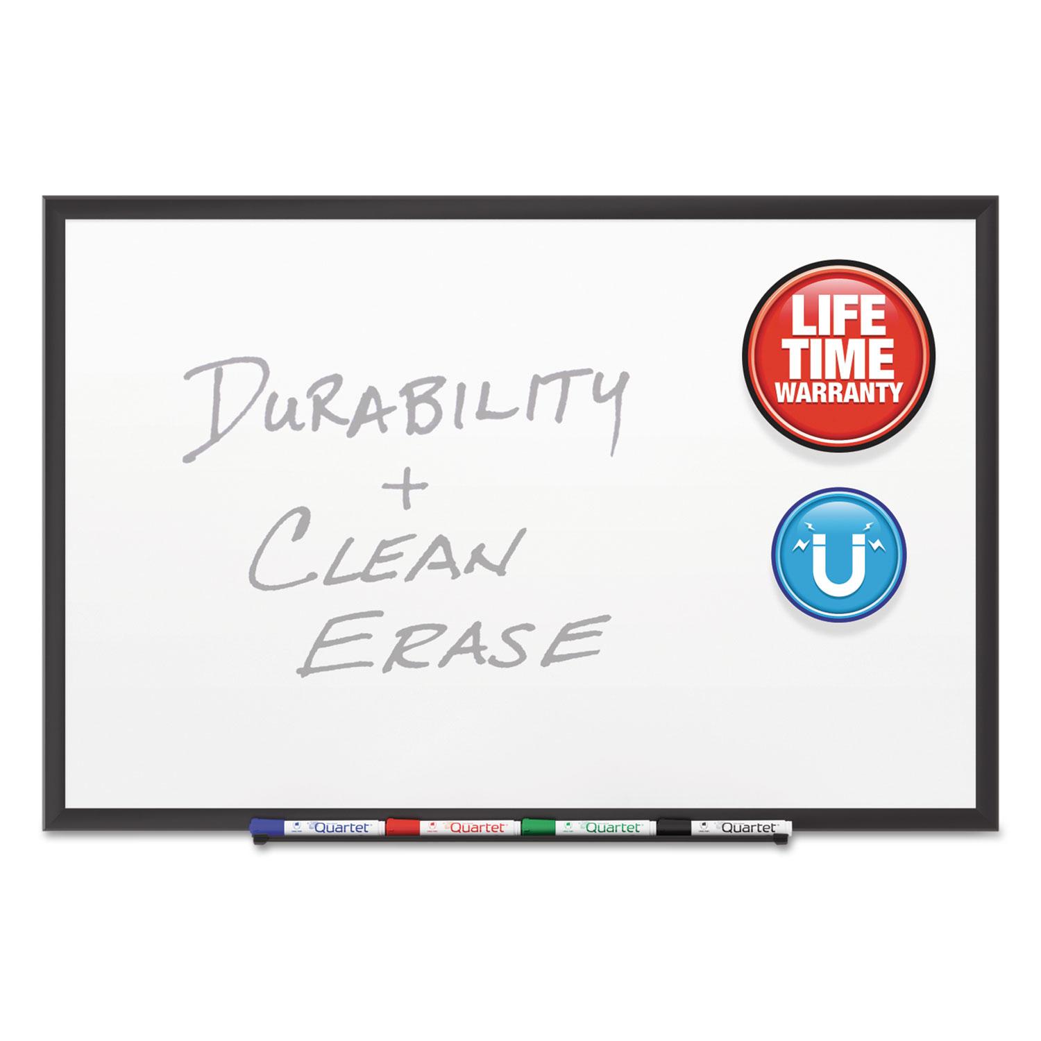 Quartet® Classic Porcelain Magnetic Whiteboard, 72 x 48, Black Aluminum Frame