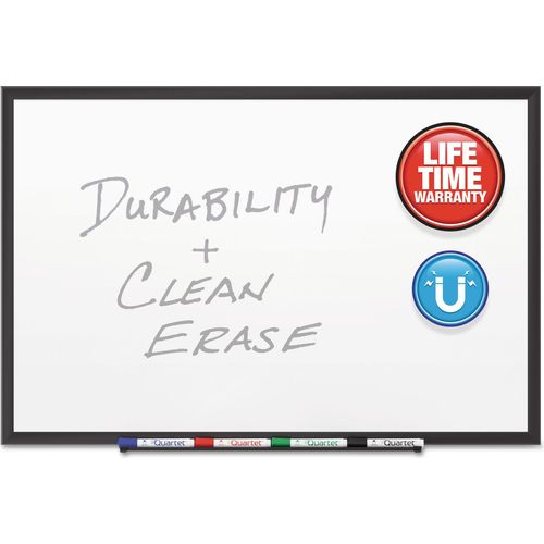 Quartet® Classic Porcelain Magnetic Whiteboard, 96 x 48, Black Aluminum Frame