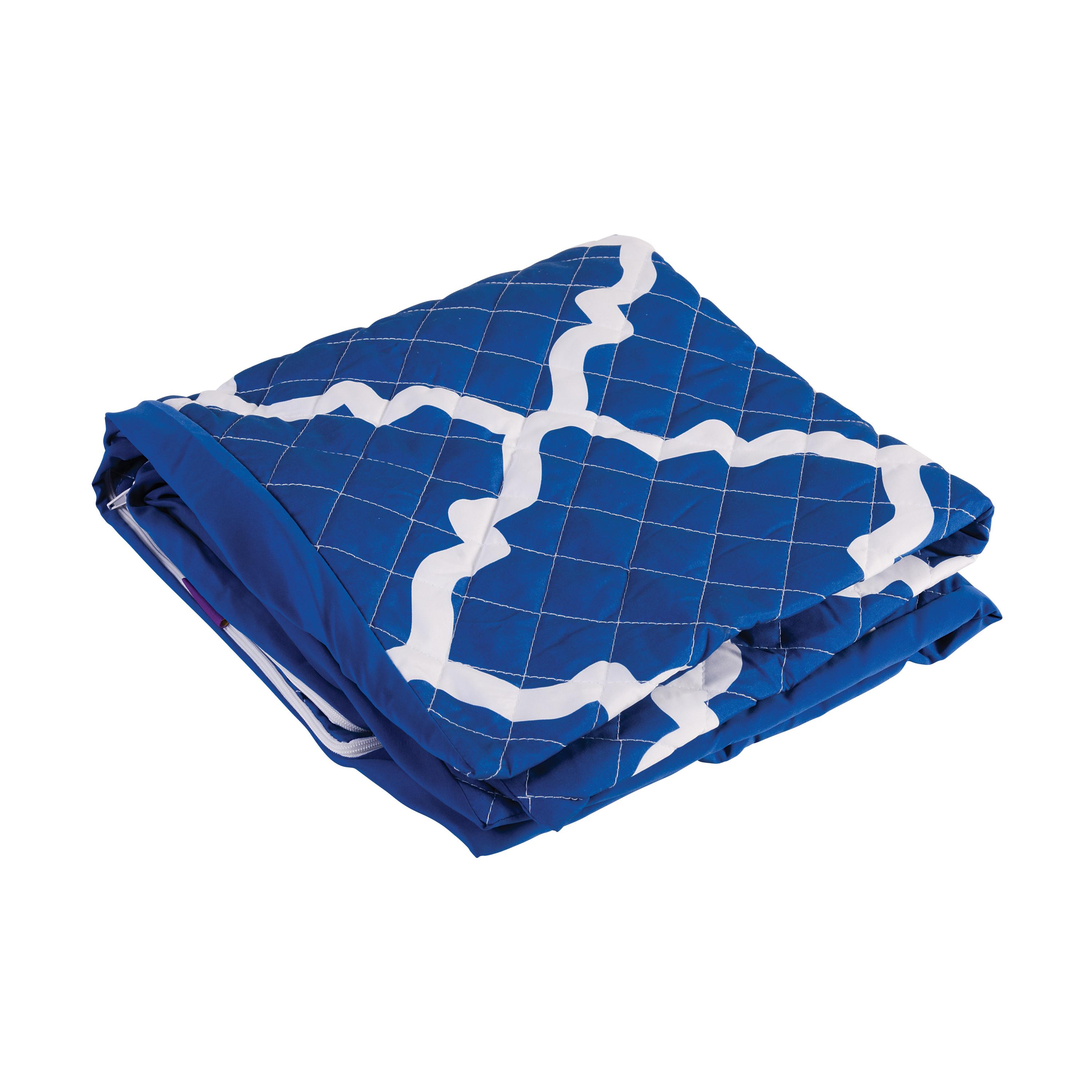 HealthSmart Premium Ultra-Soft Hypoallergenic Bed Wedge, Spill Protection Cover, Blue Moroccan, Fits 12" x 24" x 24" Bed Wedges
