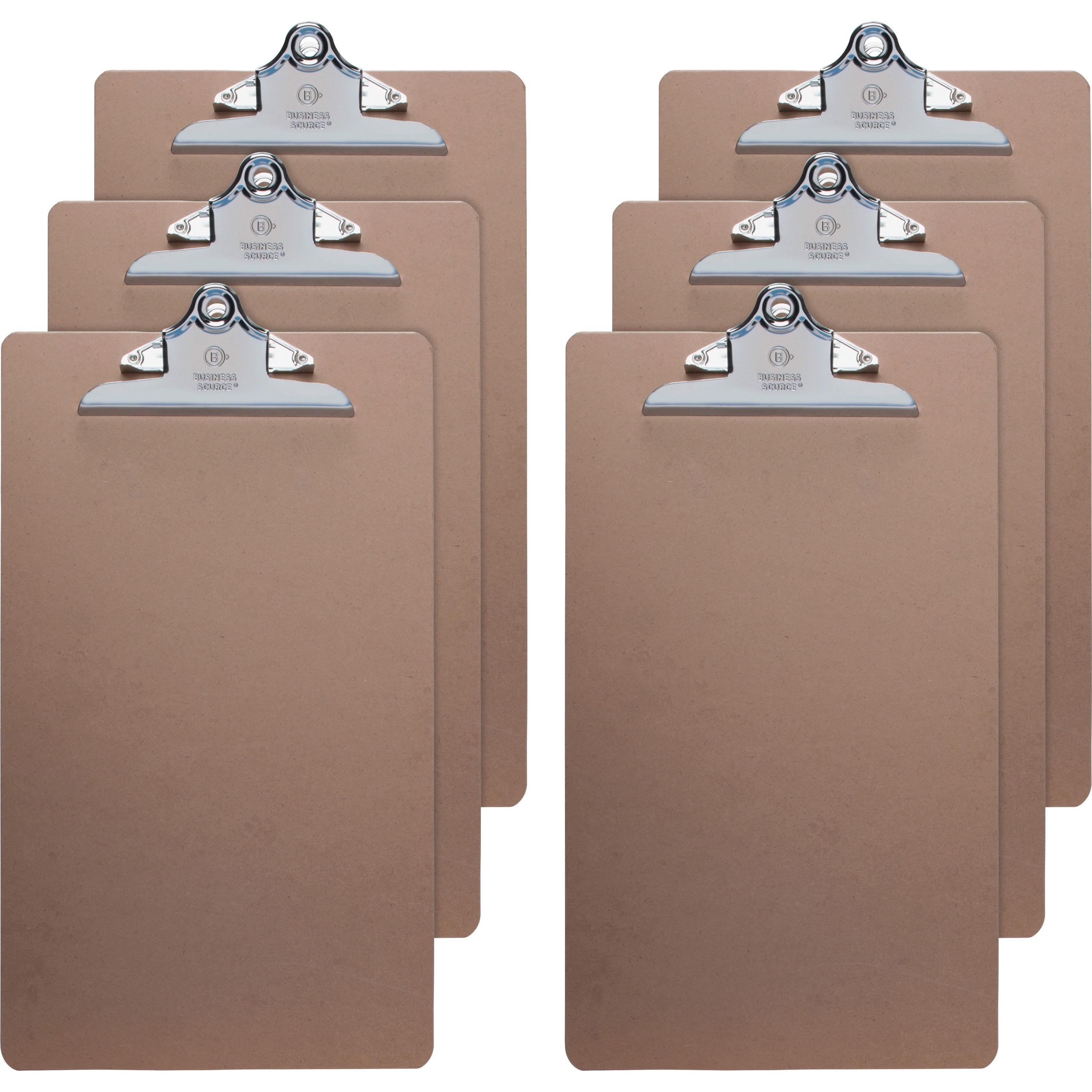Clipboards, Hardboard, Metal Clip, 9"x15-1/2", 6/BD, Brown