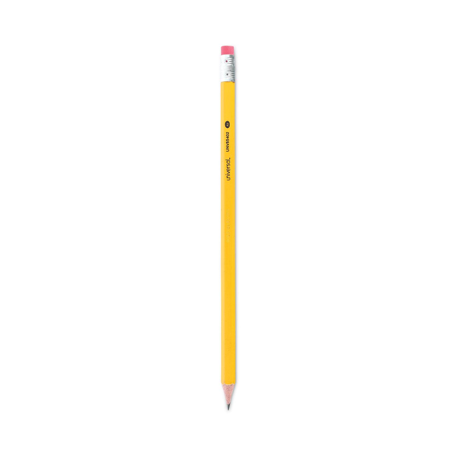 Universal™ #2 Pre-Sharpened Woodcase Pencil, HB #2, Yellow Barrel, 72/Pack
