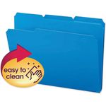 Smead Waterproof Poly File Folders, 1/3 Cut Top Tab, Letter, Blue, 24/Box