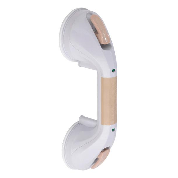 White & Beige 12" Suction Cup Grab Bar