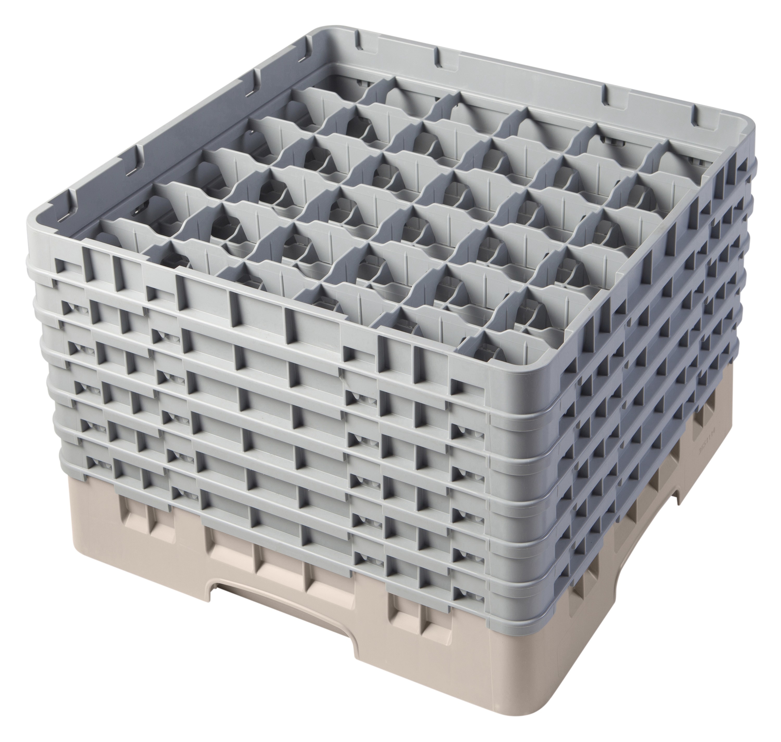 Cambro 36S1114184 36-Compartment Full-Size Camrack® For Stemware and Tumblers 11 3/4" Beige