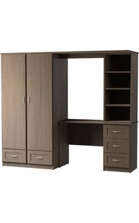Made-to-Order 2 Door/2 Drawer Storage Cabinet with Desk and Hutch