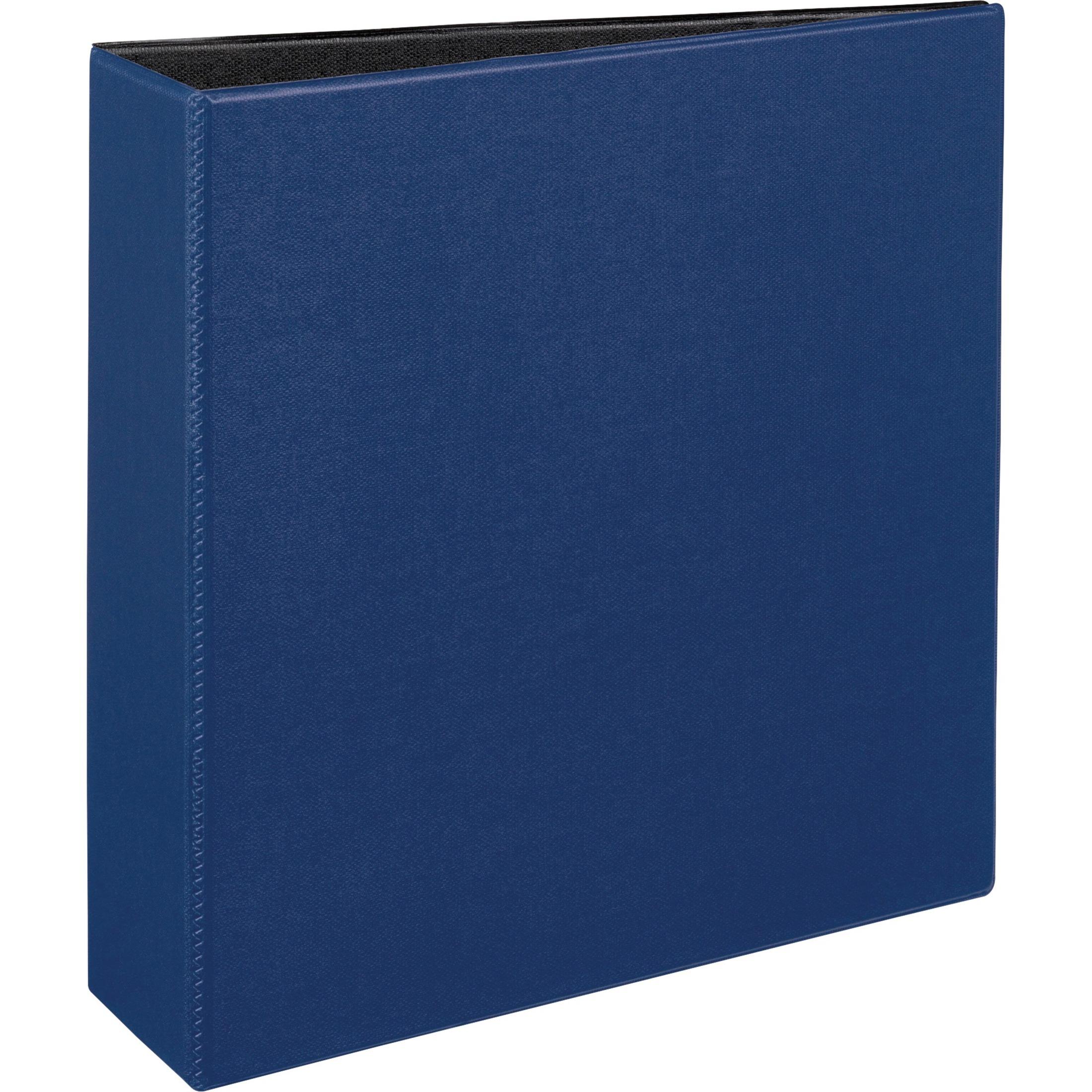 Binder w/Label Holder, Slant Ring, 3" Cap, 8-1/2"x11", Blue