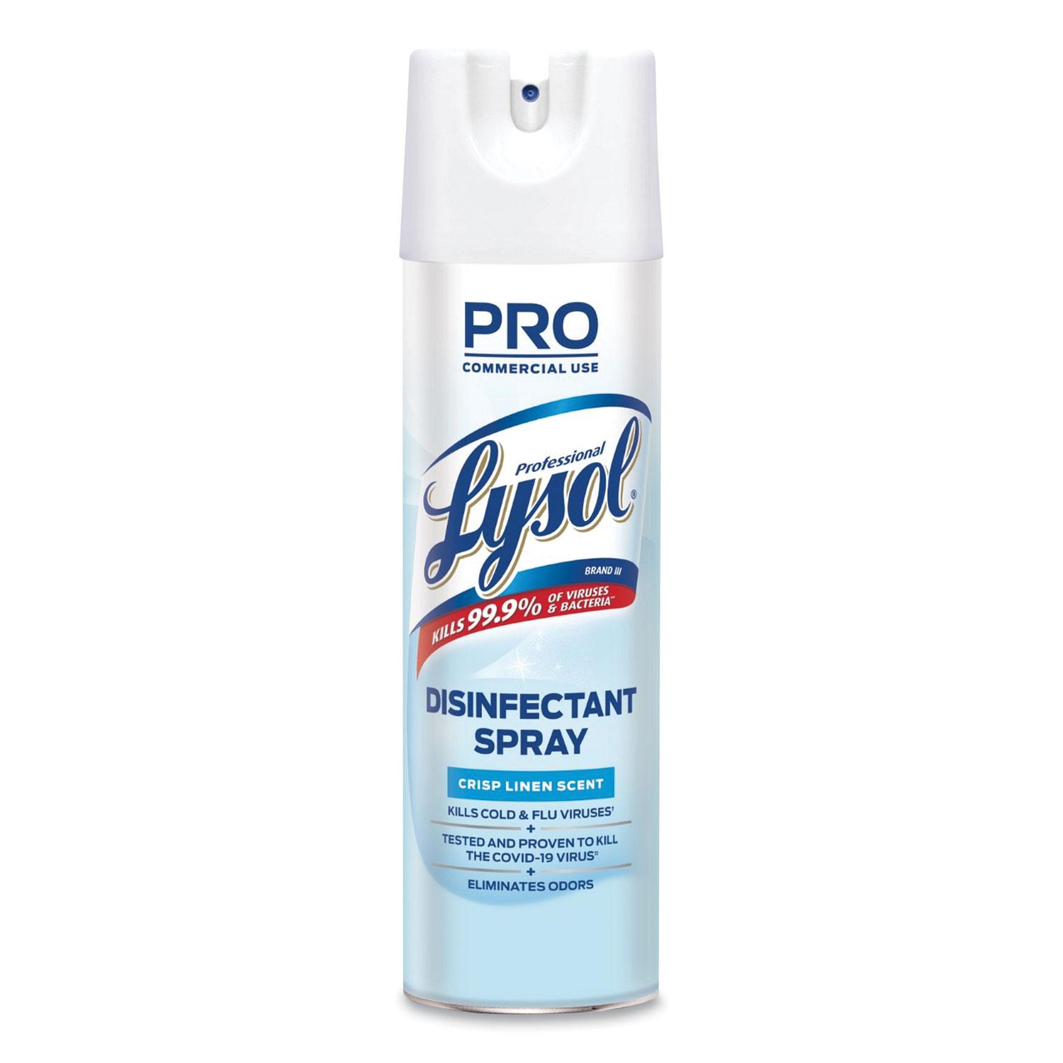 Lysol® Disinfectant Spray, Crisp Linen Scent, 19 oz., Aerosol Can, 12 per Case