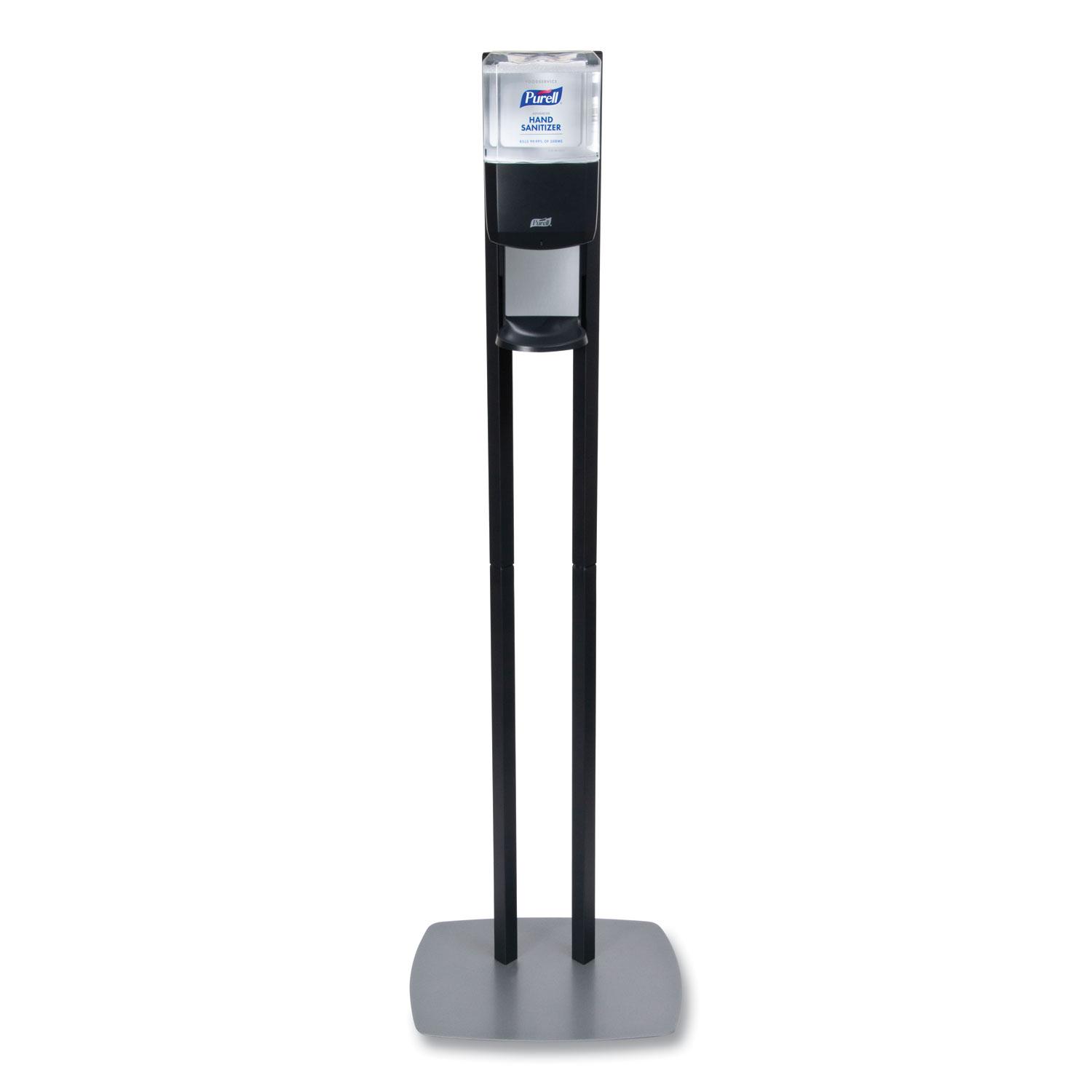 PURELL® ES8 Hand Sanitizer Floor Stand with Dispenser, 1,200 mL, 13.5 x 5 x 28.5, Graphite/Silver