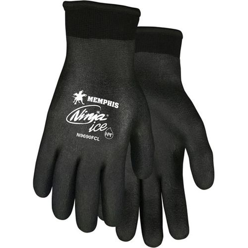 Ninja Ice 15-Gauge Black Nylon Glove, Acrylic Terry Insulated