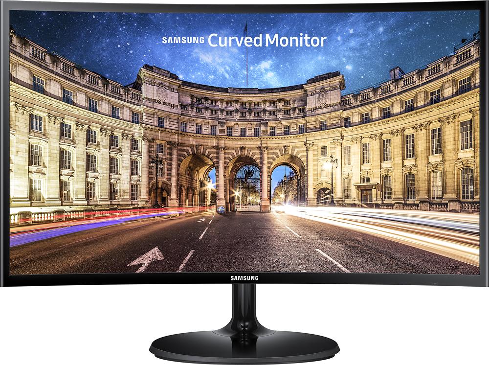 Samsung - 390 Series 24"LED Curved FHD FreeSync Monitor - High glossy black