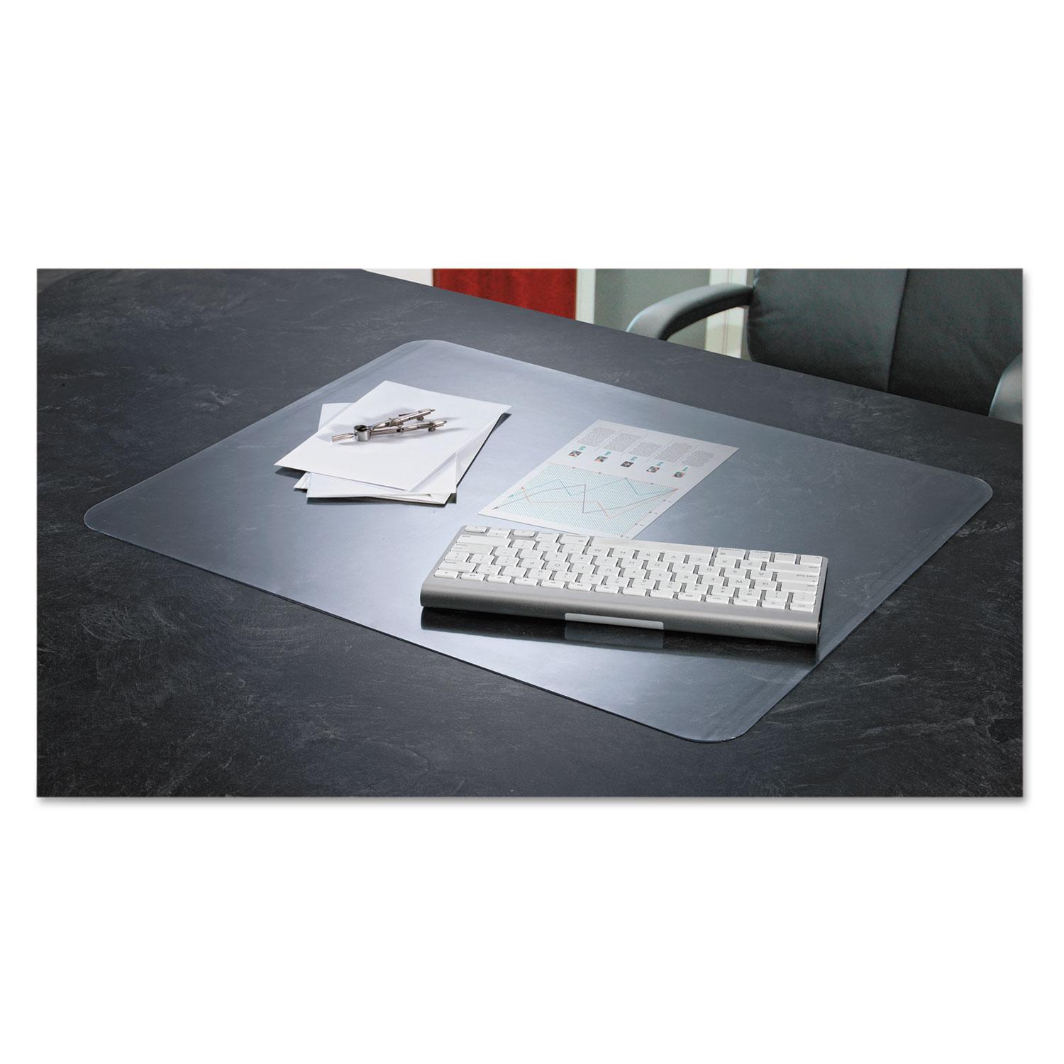 KrystalView Desk Pad with Microban, 24 x 19, Matte, Clear