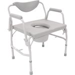 Direct Supply® Commode, Bariatric, with Drop Arm, 24"H x 24 1/2"W, 600 lbs. Weight Capacity
