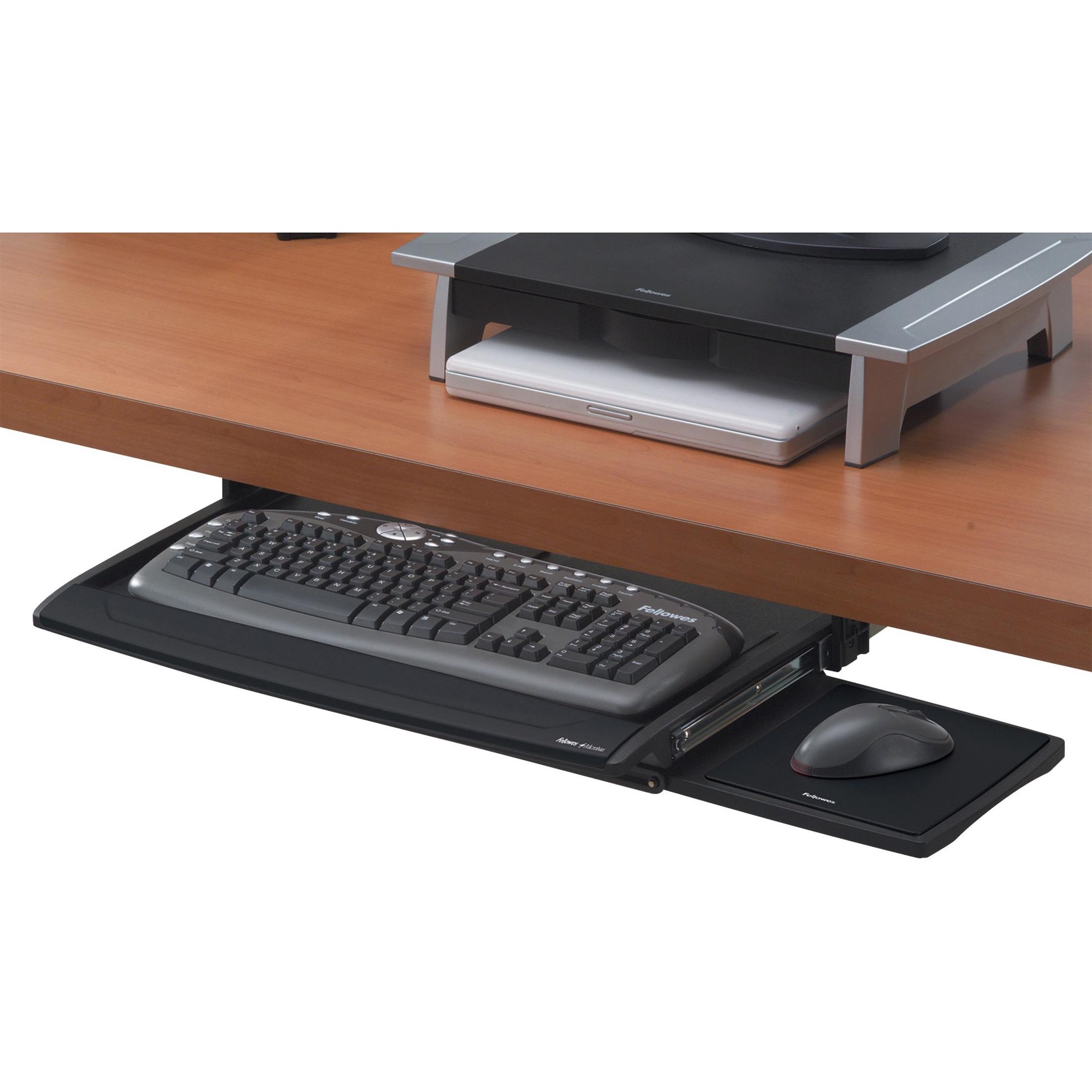 Keyboard Drawer, Foam Wrist Rest,20-1/2"x11-1/8",BK/SR