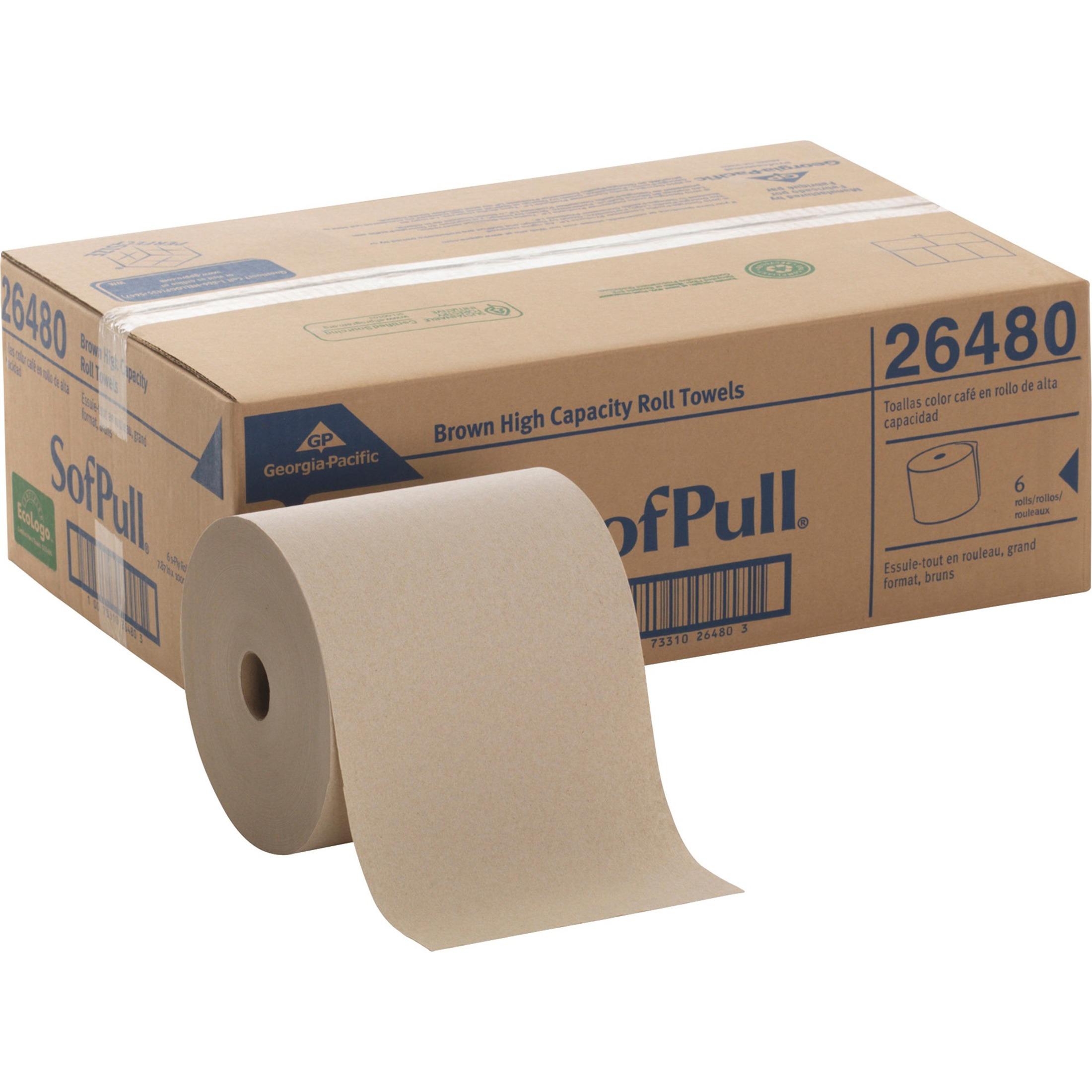 SofPull Mechanical Recycled Paper Towel Rolls (Pack of 6)