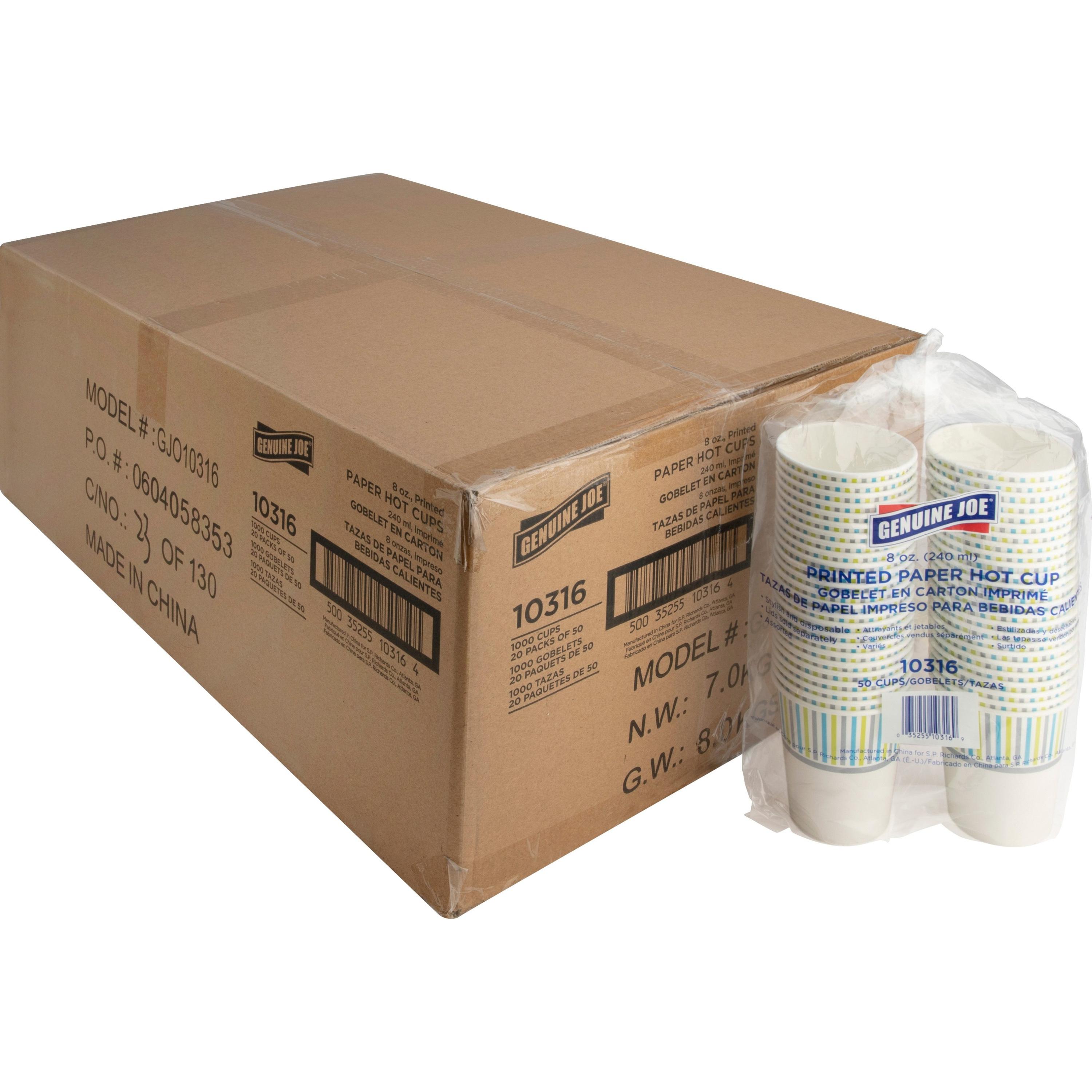 Genuine Joe Hot Cup, 8oz (Pack of 1000)