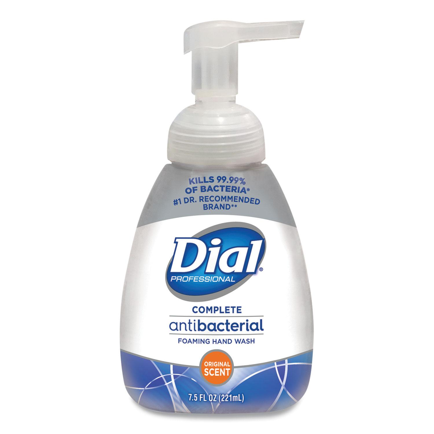 Dial® Professional Antibacterial Foaming Hand Wash, Original Scent, 7.5oz Pump Bottle, 8/Carton