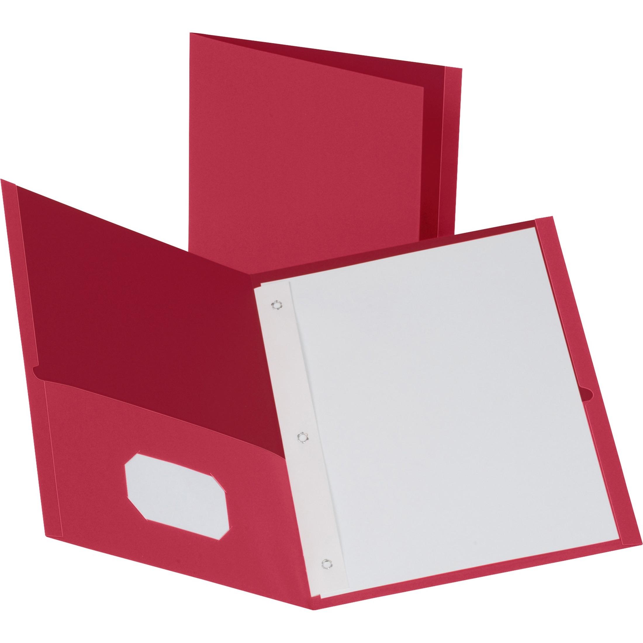 2-Pocket Folders, 100 Sh Cap, Ltr, 9-1/2"x11", 25/BX, RD